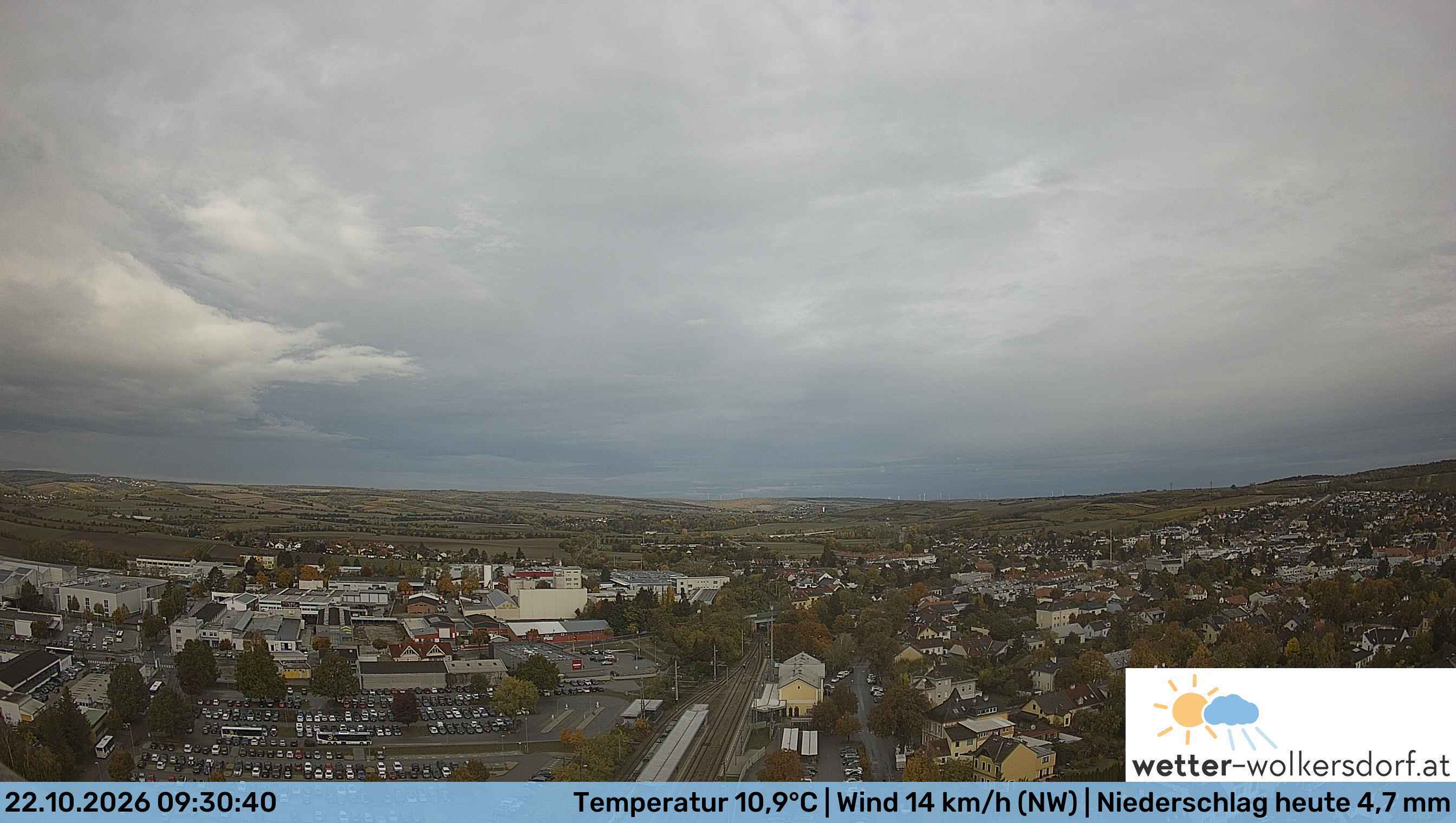 Webcam Wolkersdorf, Blick über den Ort