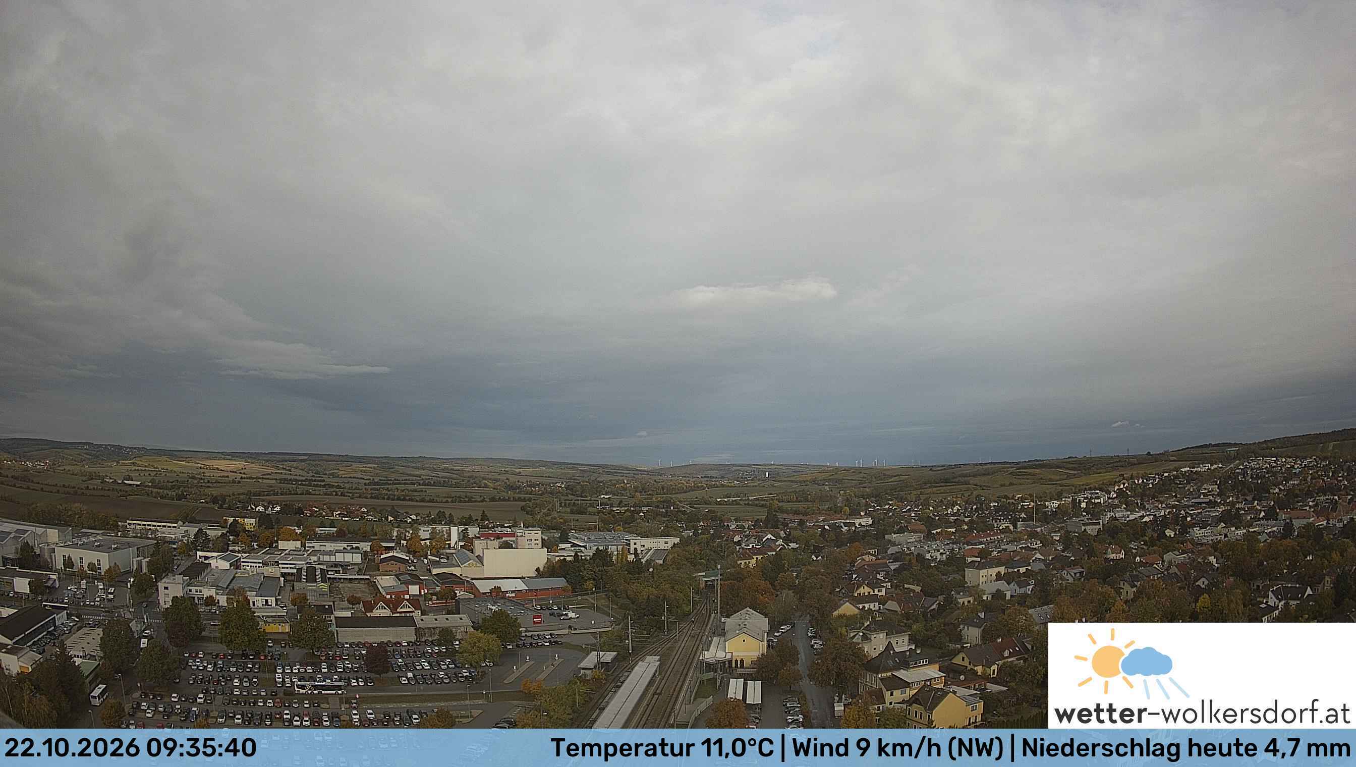 Webcam Wolkersdorf, Blick über den Ort